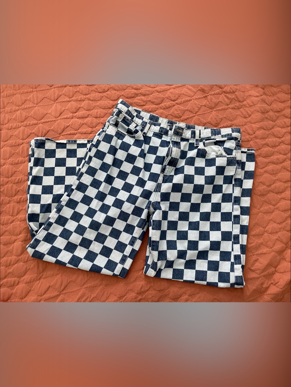 Old Navy Blue Checkered Jeans
